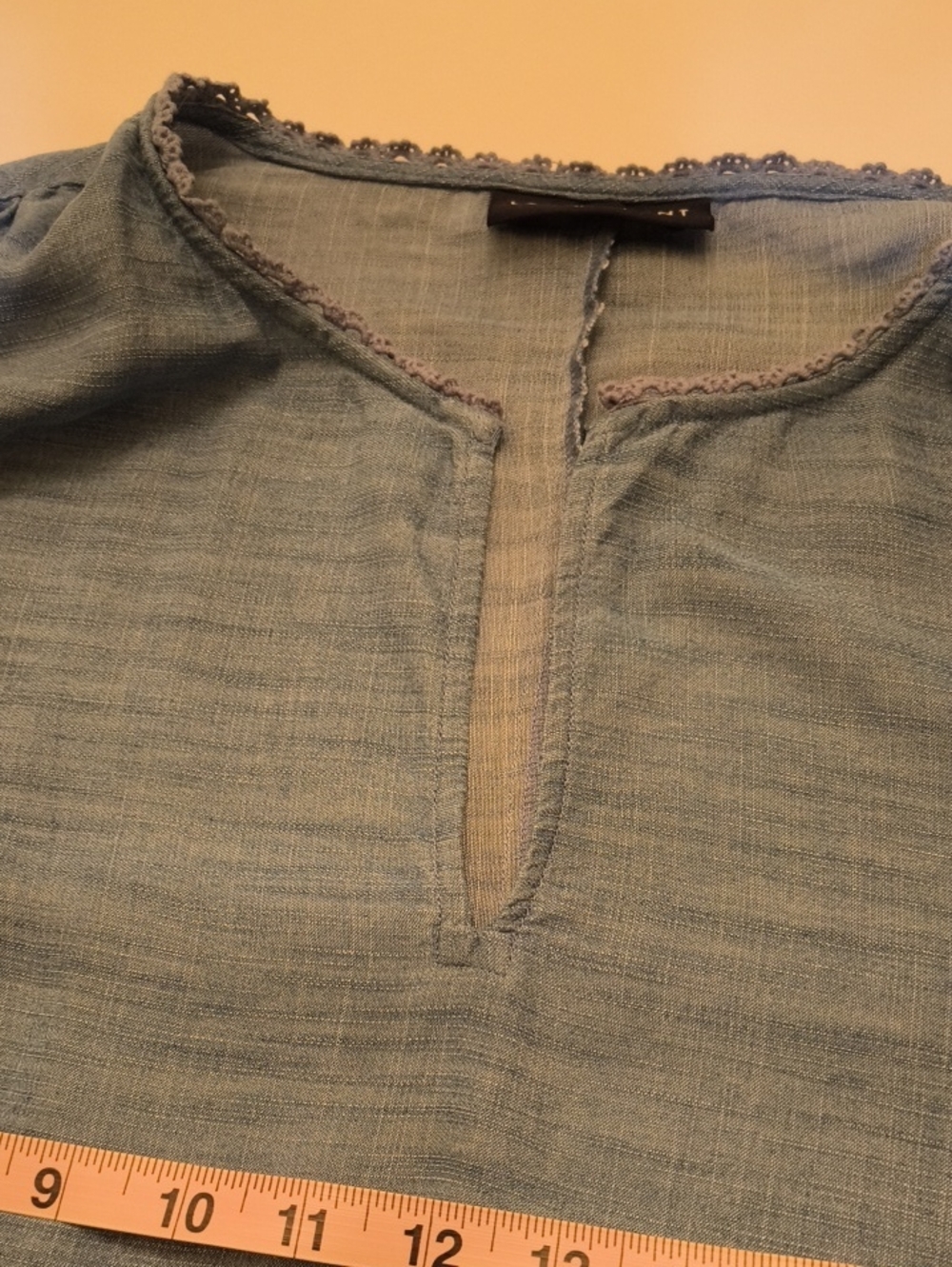 Lane Bryant Dusty Blue Embroidered V-Neck Top - Picture 8 of 11